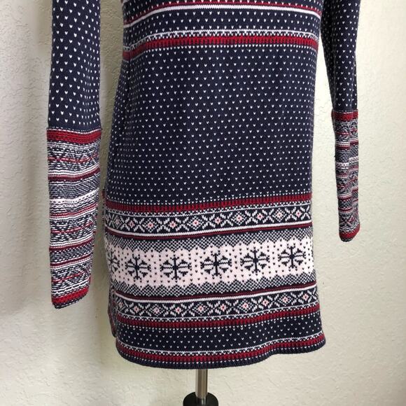 Hanna Andersson navy white red snowflake Nordic cardigan size Extra Small XS - Picture 14 of 16